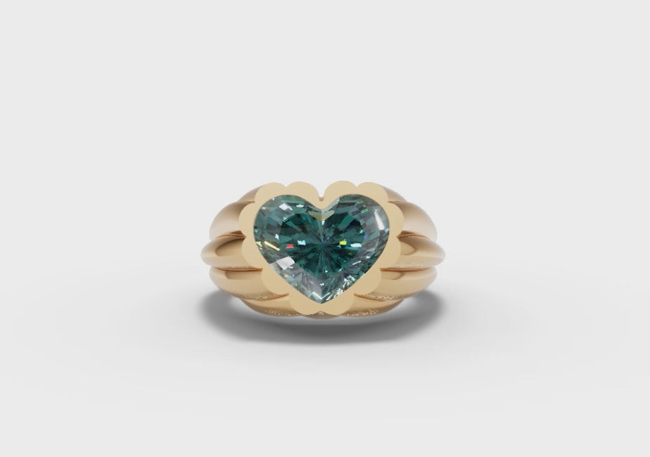 One of a Kind Heart Petal Ring