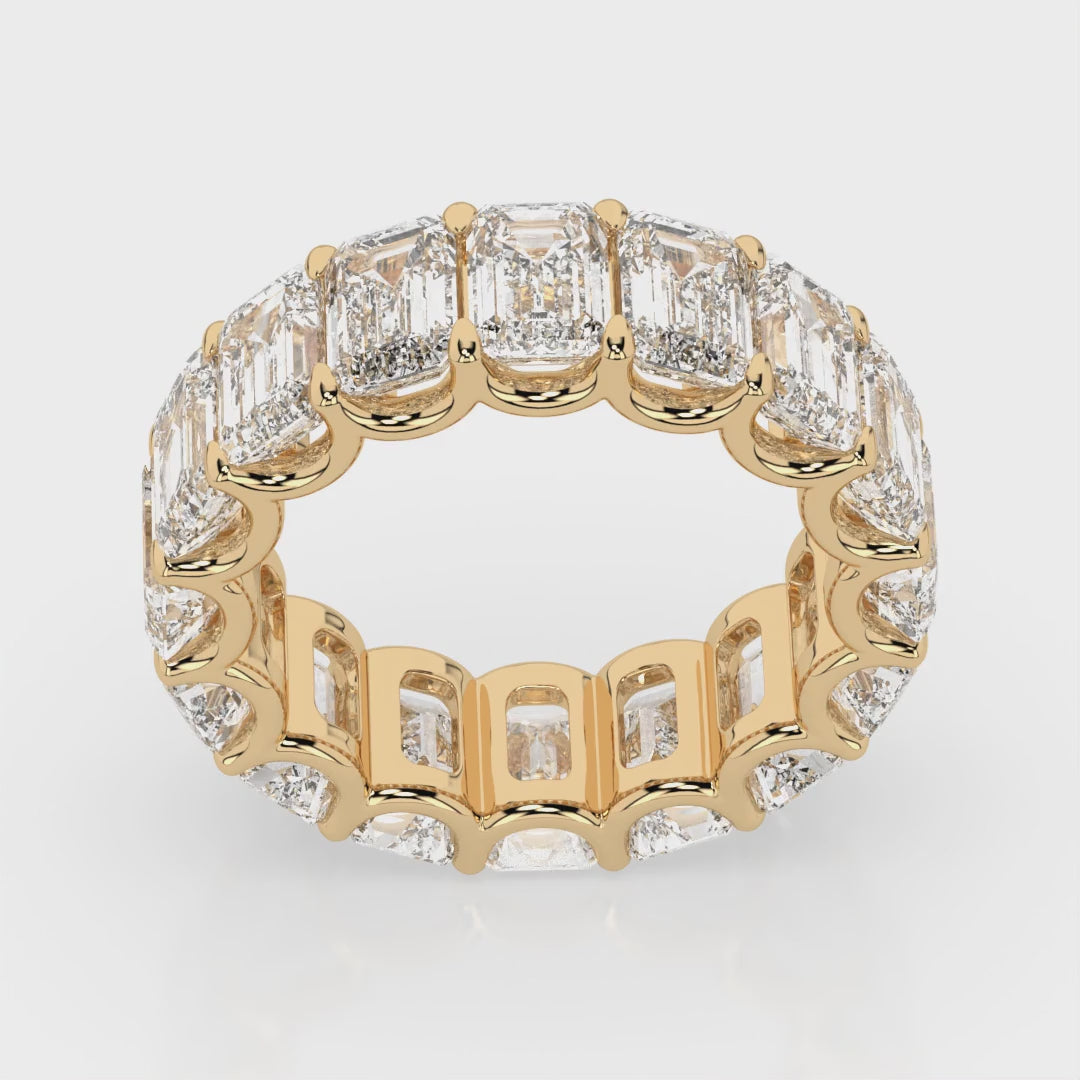 Custom Emerald Cut Diamond Eternity Band