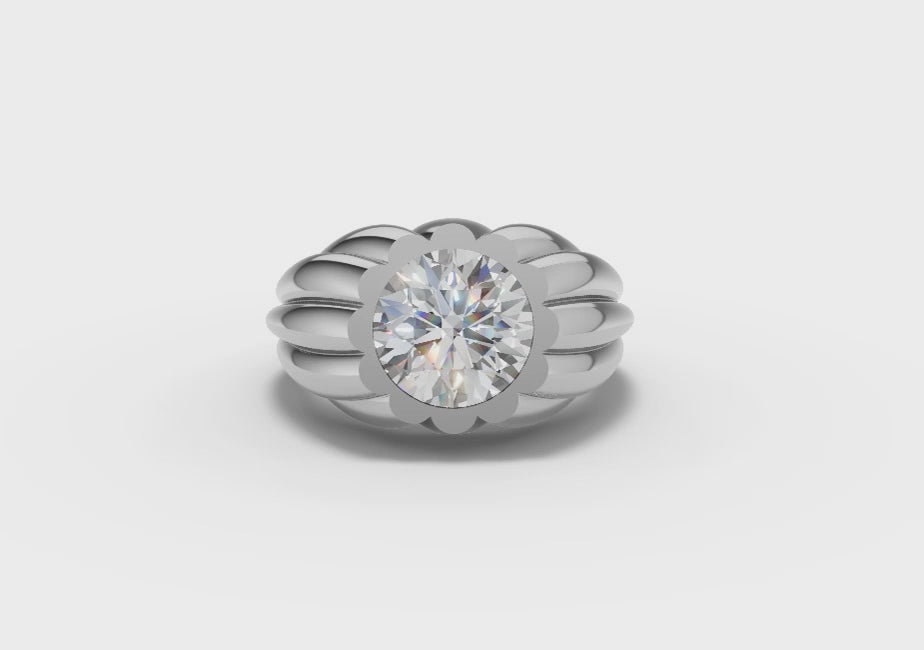 Silver Petal Ring