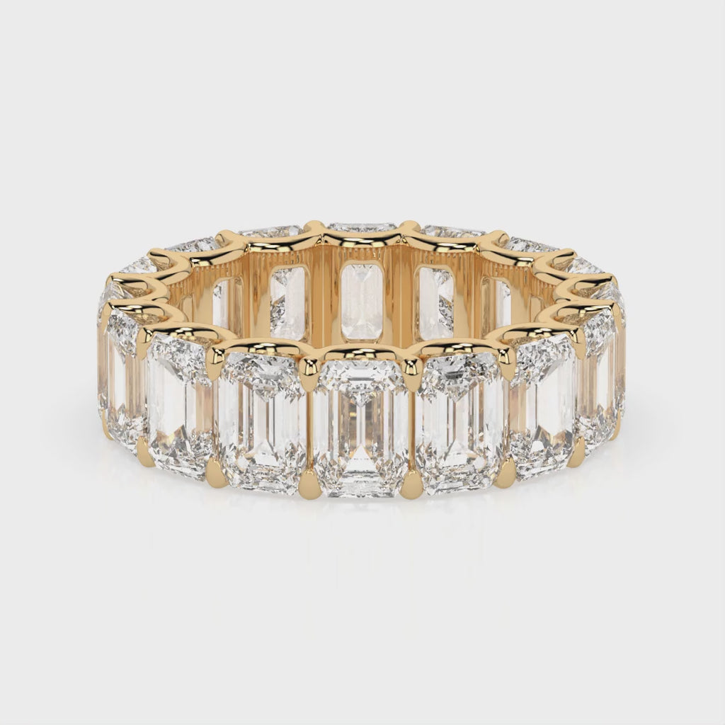 Custom Emerald Cut Diamond Eternity Band