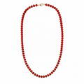Red Agate & Gold Beaded Necklace