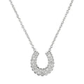 Silver Domed Petal Horseshoe Pendant