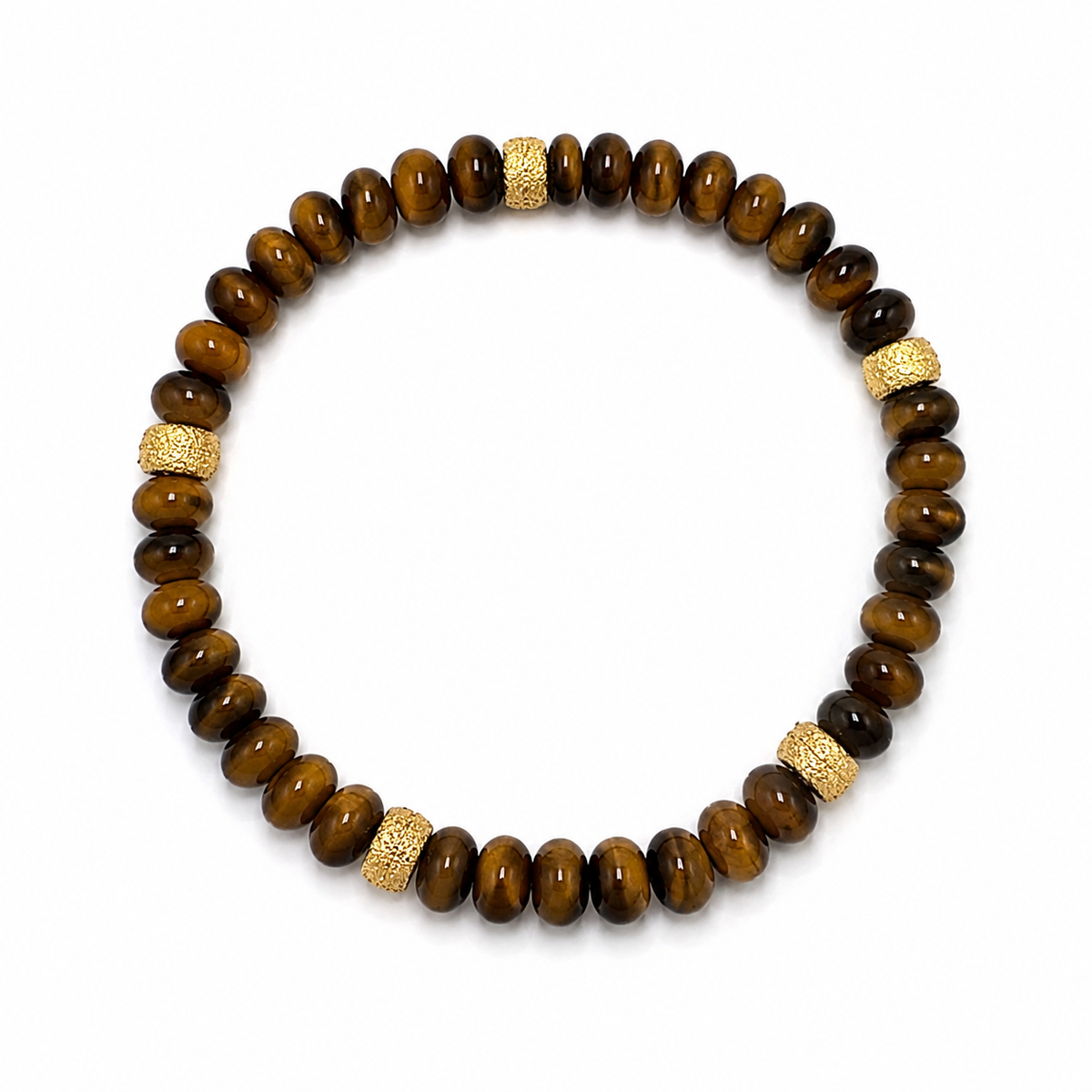 Tiger's Eye & Gold Bead Bracelet