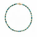 Turquoise & Gold Beaded Anklet